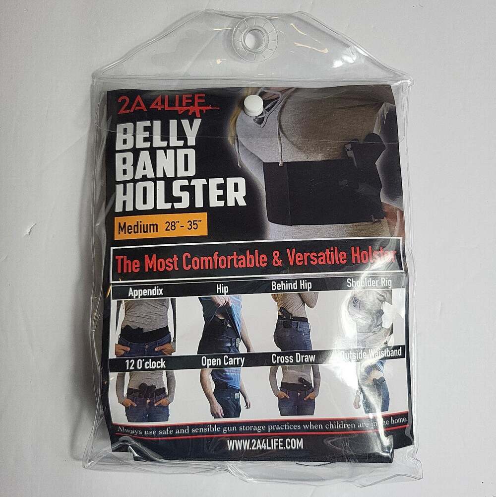 2A4LIFE Belly Band Holster Medium 28-35" Black Concealed Carry Tactical Belt